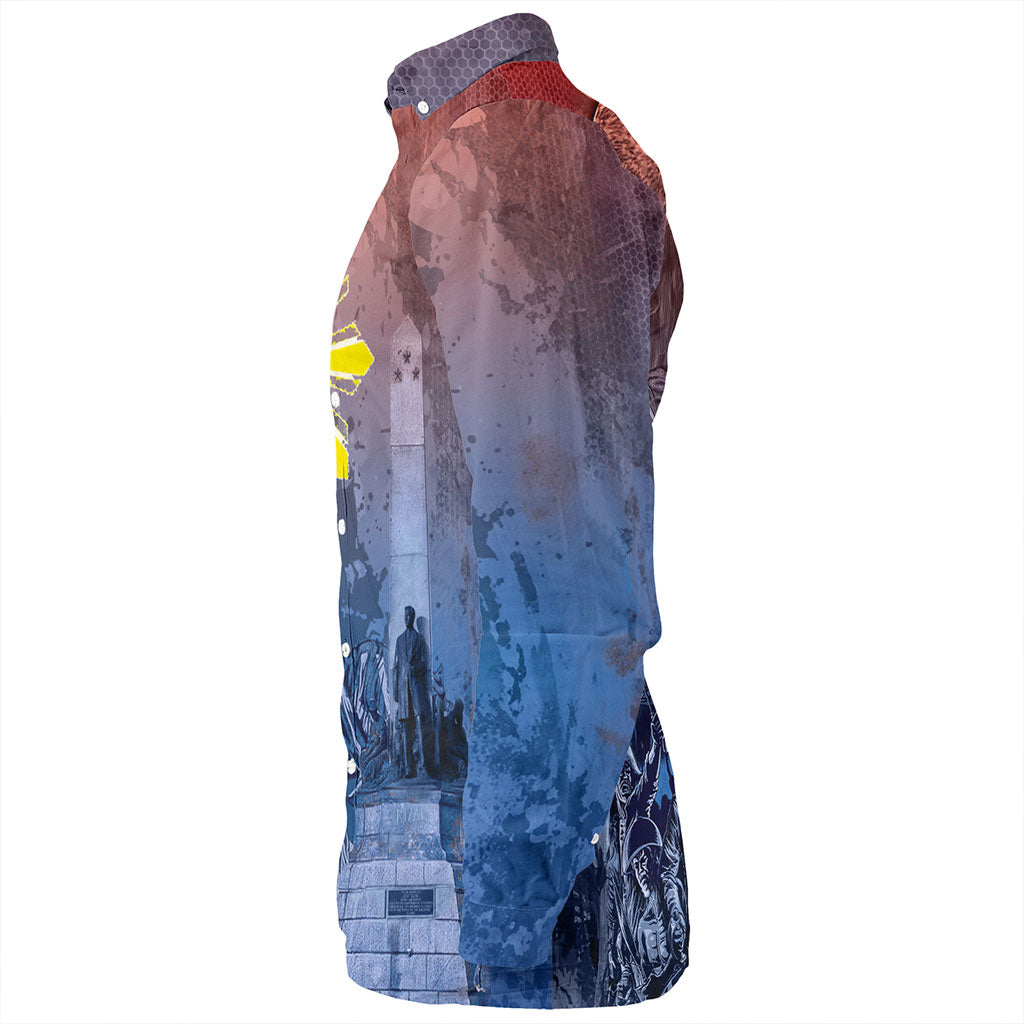 Philippines Filipinos Long Sleeve Shirt National Heroes Sun Star With Eagle