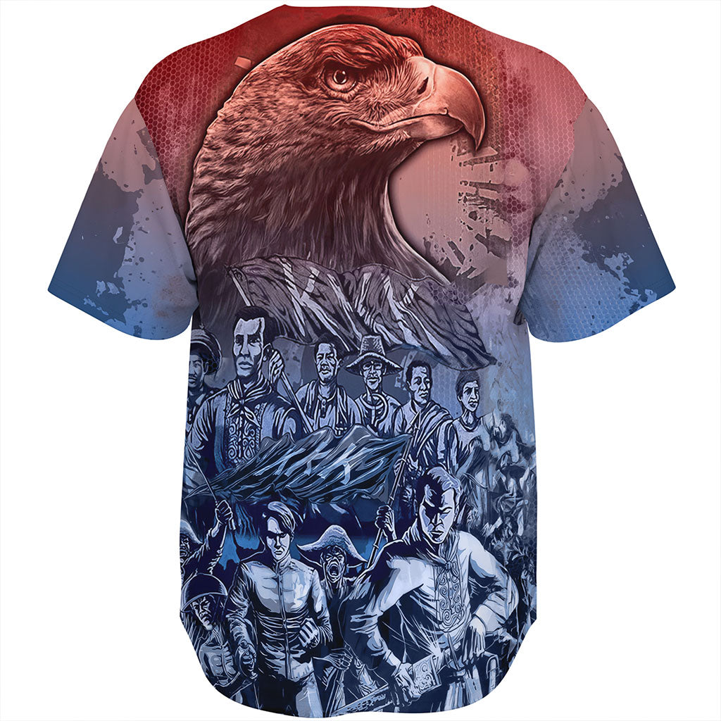 Philippines Filipinos Baseball Shirt National Heroes Sun Star With Eagle
