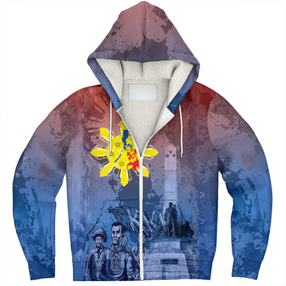 Philippines Filipinos Sherpa Hoodie National Heroes Sun Star With Eagle