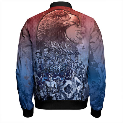 Philippines Filipinos Bomber Jacket National Heroes Sun Star With Eagle