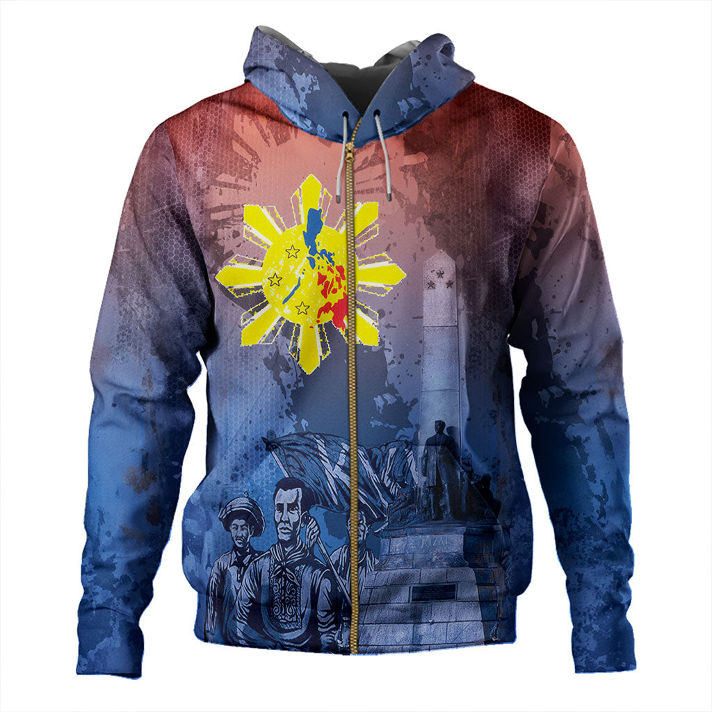 Philippines Filipinos Hoodie National Heroes Sun Star With Eagle