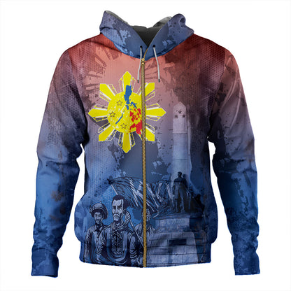 Philippines Filipinos Hoodie National Heroes Sun Star With Eagle