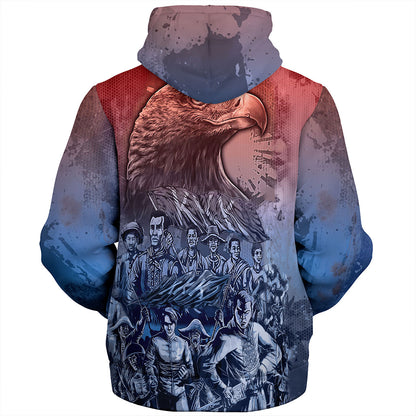Philippines Filipinos Sherpa Hoodie National Heroes Sun Star With Eagle