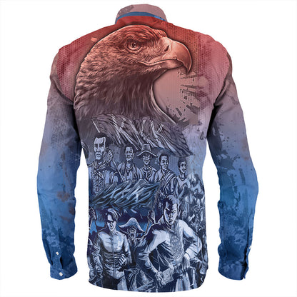 Philippines Filipinos Long Sleeve Shirt National Heroes Sun Star With Eagle
