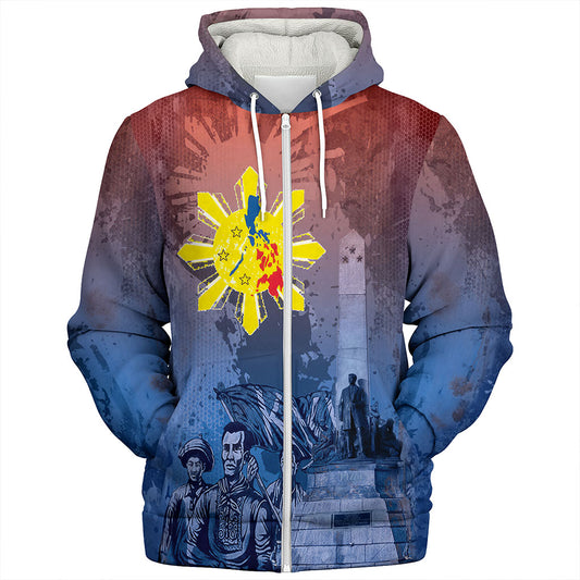 Philippines Filipinos Sherpa Hoodie National Heroes Sun Star With Eagle