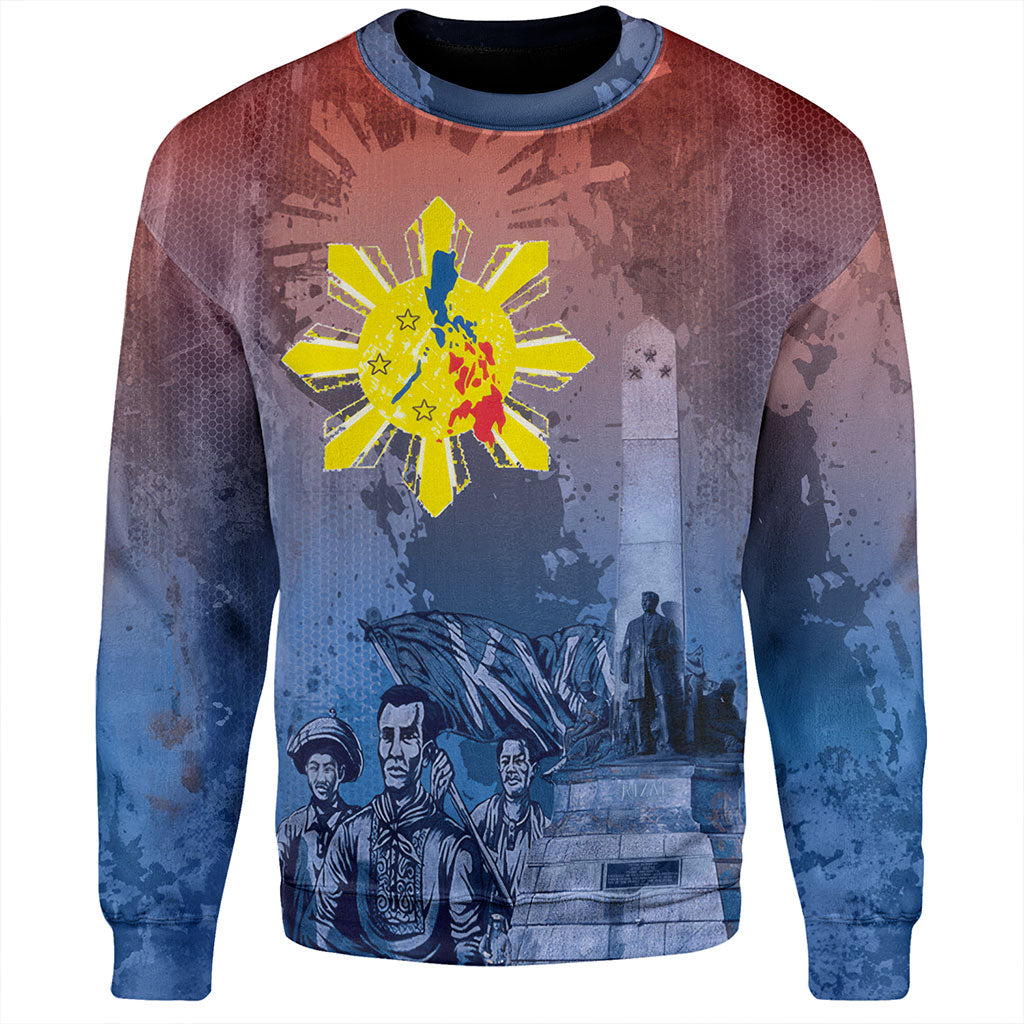 Philippines Filipinos Sweatshirt National Heroes Sun Star With Eagle