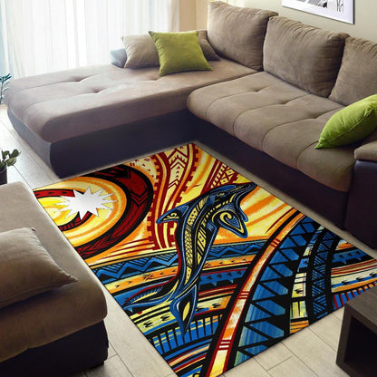 Nauru Area Rug - Dolphin Surfing