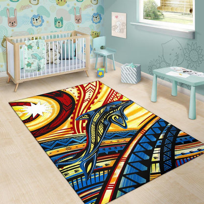 Nauru Area Rug - Dolphin Surfing