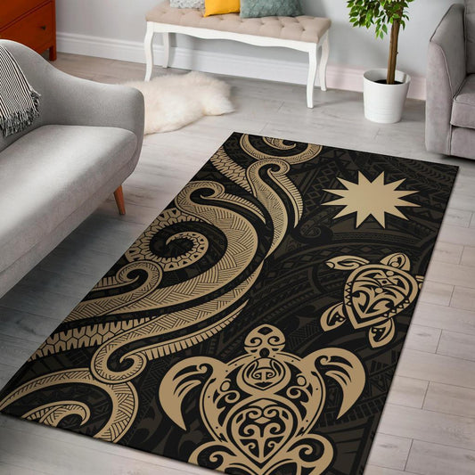 Nauru Area Rug - Gold Tentacle Turtle