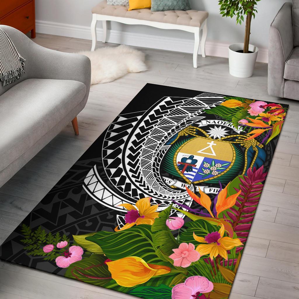 Nauru Area Rug - Seal Spiral Polynesian Patterns