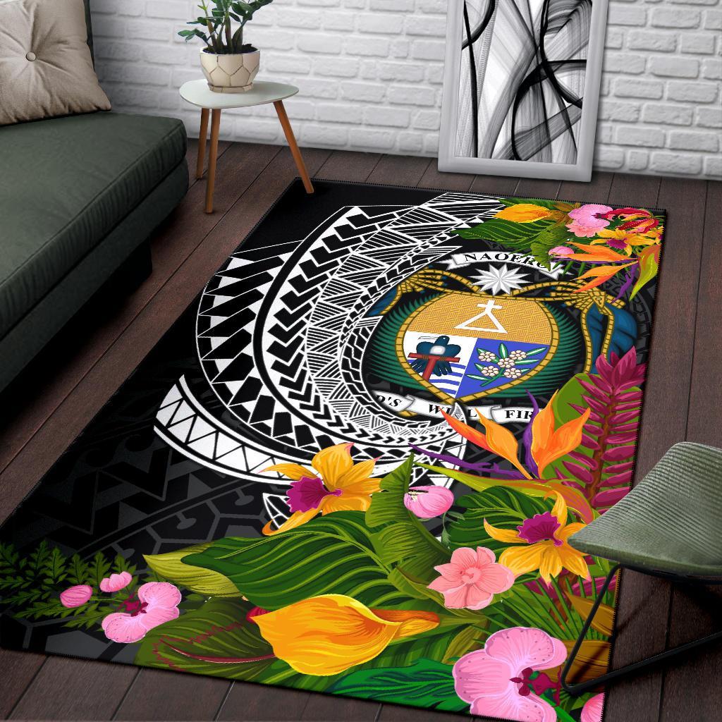 Nauru Area Rug - Seal Spiral Polynesian Patterns