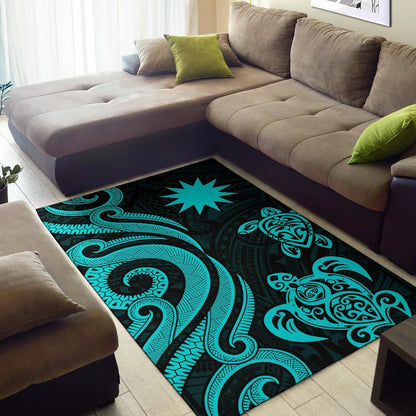 Nauru Area Rug - Turquoise Tentacle Turtle