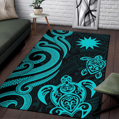 Nauru Area Rug - Turquoise Tentacle Turtle
