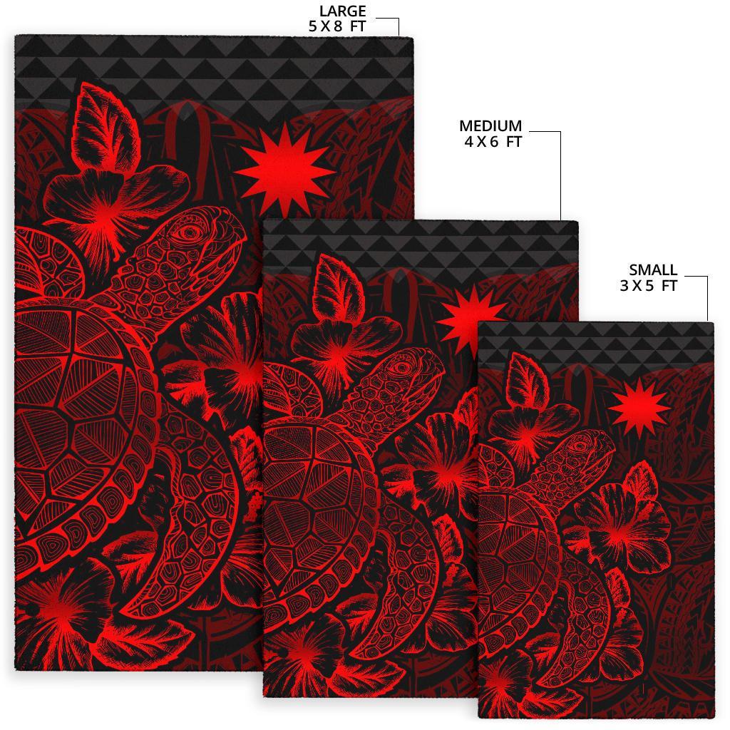 Nauru Area Rugs Turtle Hibiscus Red