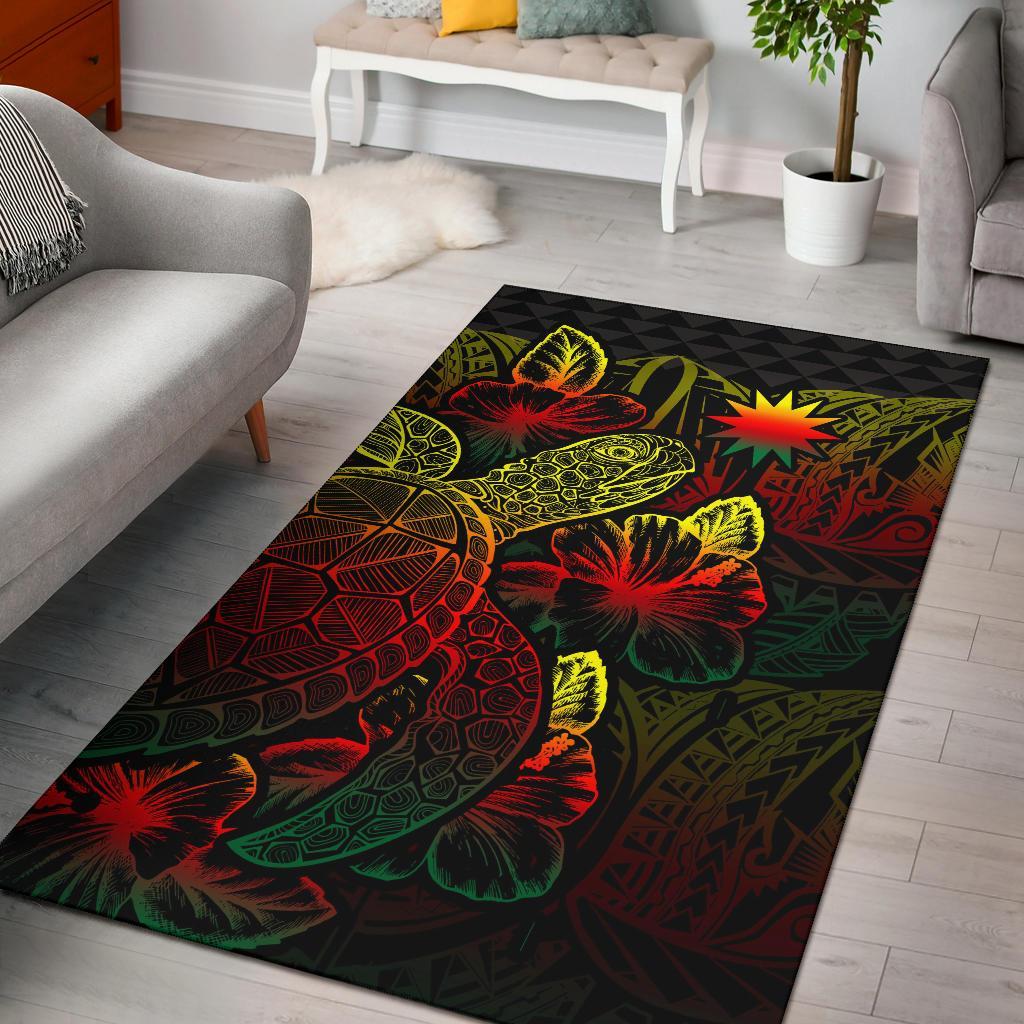 Nauru Area Rugs Turtle Hibiscus Reggae
