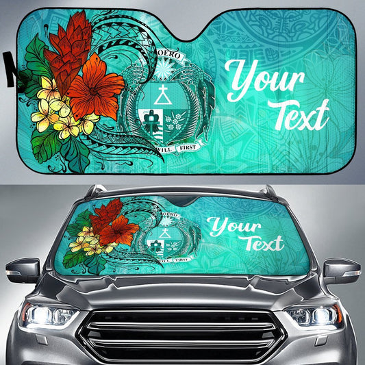 Nauru Auto Sun Shade - Tropical Flowers Style