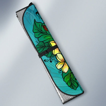 Nauru Auto Sun Shade - Tropical Flowers Style