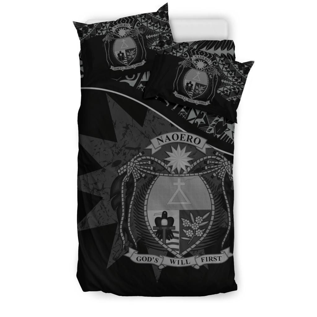 Nauru Duvet Cover Set - Nauru Bedding Flag & Coat Of Arms Black
