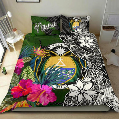 Nauru Bedding Set - Turtle Plumeria Banana Leaf Crest