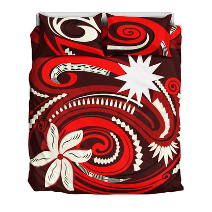 Nauru Bedding Set - Vortex Style Red Color