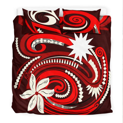Nauru Bedding Set - Vortex Style Red Color
