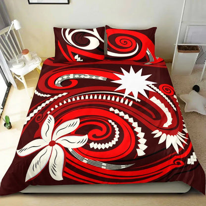 Nauru Bedding Set - Vortex Style Red Color