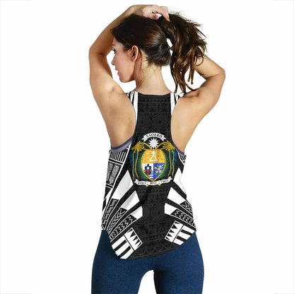 Nauru Women Racerback Tank - Polynesian Tattoo Black