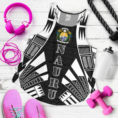 Nauru Women Racerback Tank - Polynesian Tattoo Black