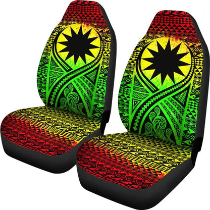 Nauru Car Seat Cover - Nauru Flag Polynesian Tattoo Reggae