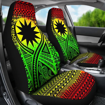 Nauru Car Seat Cover - Nauru Flag Polynesian Tattoo Reggae