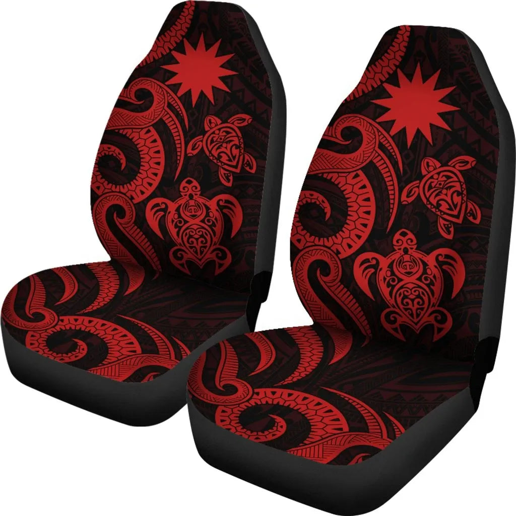 Nauru Car Seat Covers - Red Tentacle Turtle