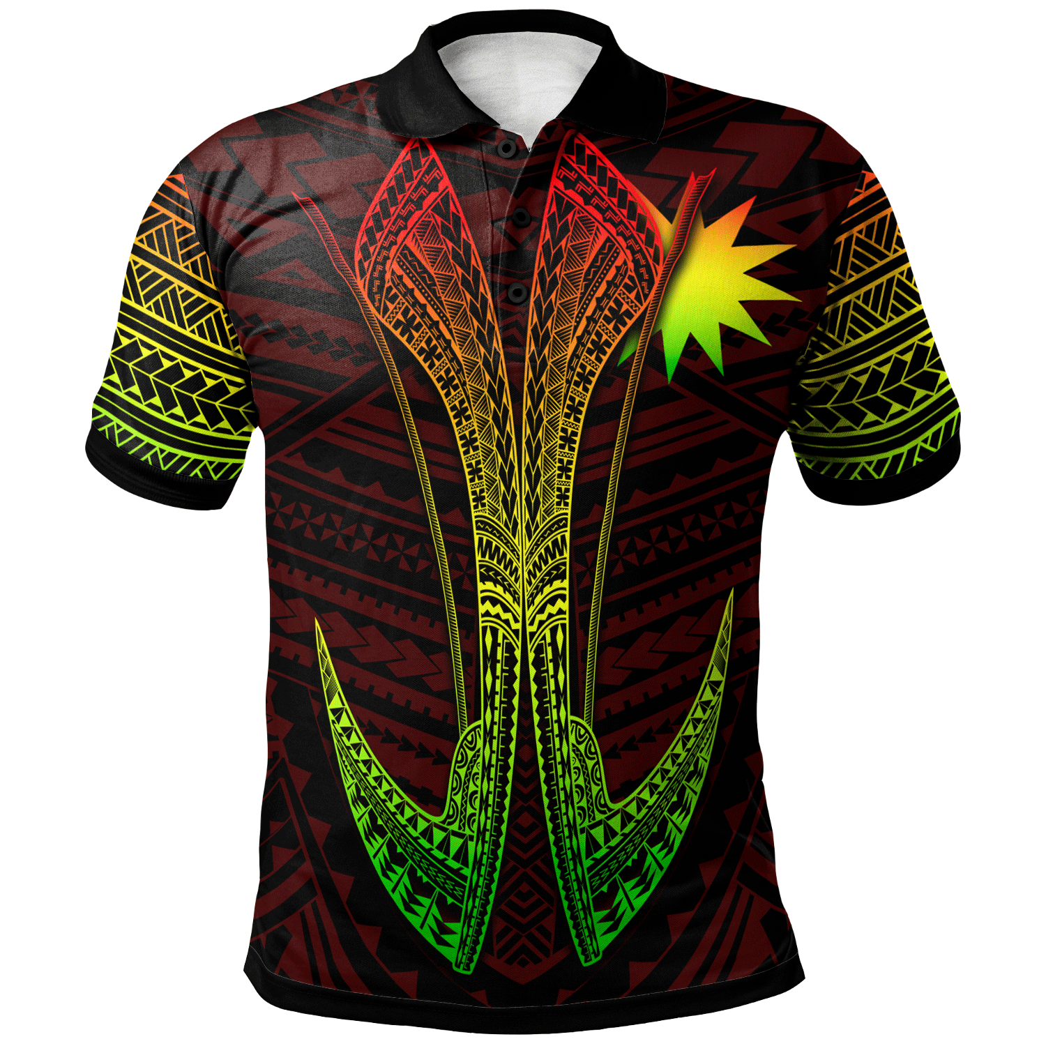 Nauru Custom Personalised Polo Shirt - Fish Hook Ver2