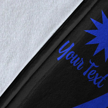 Nauru Custom Personalised Premium Blanket - Blue Polynesian Tentacle Tribal Pattern