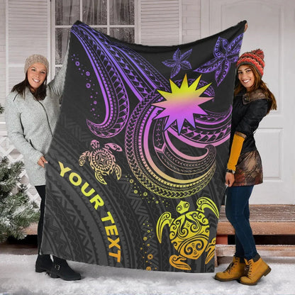 Nauru Custom Personalised Premium Blanket- Pink Turtle