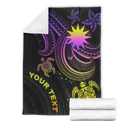 Nauru Custom Personalised Premium Blanket- Pink Turtle