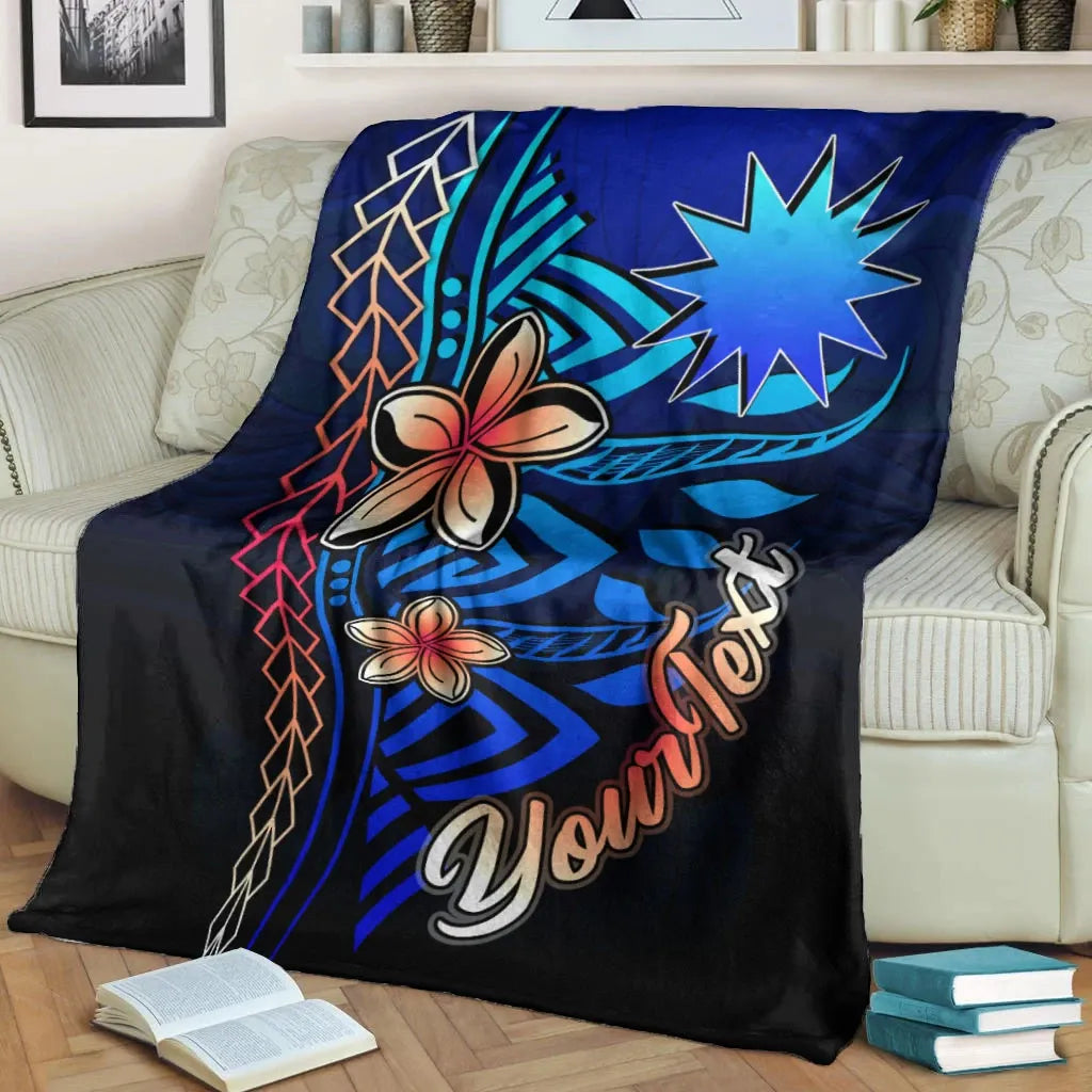 Nauru Custom Personalised Premium Blanket - Vintage Tribal Mountain