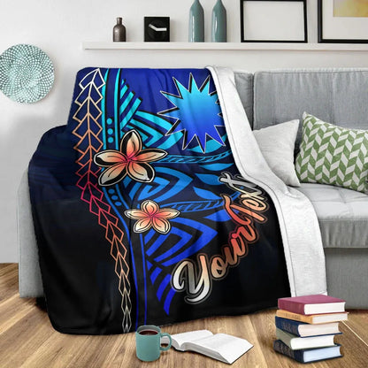 Nauru Custom Personalised Premium Blanket - Vintage Tribal Mountain