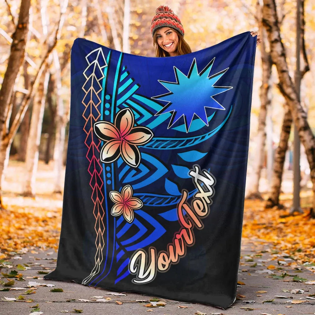 Nauru Custom Personalised Premium Blanket - Vintage Tribal Mountain