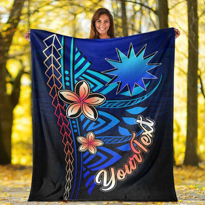 Nauru Custom Personalised Premium Blanket - Vintage Tribal Mountain