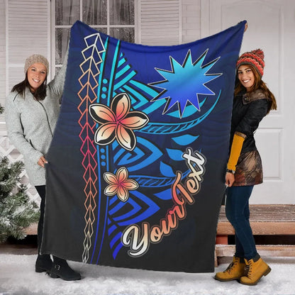 Nauru Custom Personalised Premium Blanket - Vintage Tribal Mountain