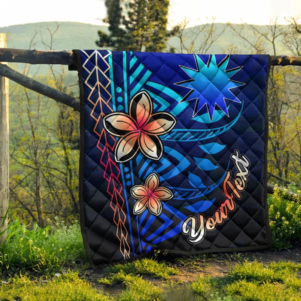 Nauru Custom Personalised Premium Quilt - Vintage Tribal Mountain