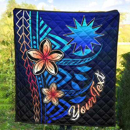 Nauru Custom Personalised Premium Quilt - Vintage Tribal Mountain