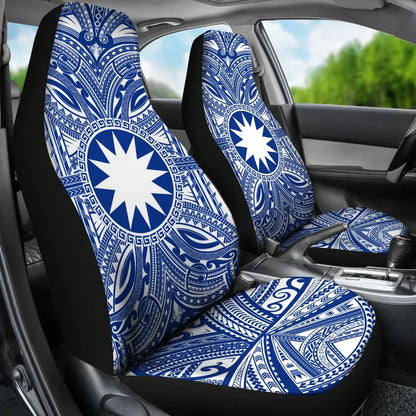 Nauru Car Seat Cover - Nauru Coat Of Arms Polynesian Flag Color