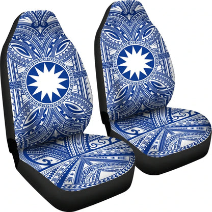 Nauru Car Seat Cover - Nauru Coat Of Arms Polynesian Flag Color