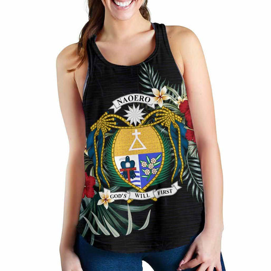 Nauru Hibiscus Women Racerback Tank