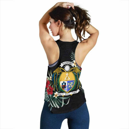 Nauru Hibiscus Women Racerback Tank