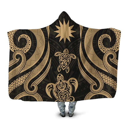 Nauru Hooded Blanket - Gold Tentacle Turtle