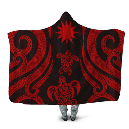 Nauru Hooded Blanket - Red Tentacle Turtle