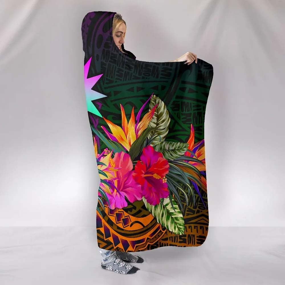 Nauru Hooded Blanket - Summer Hibiscus