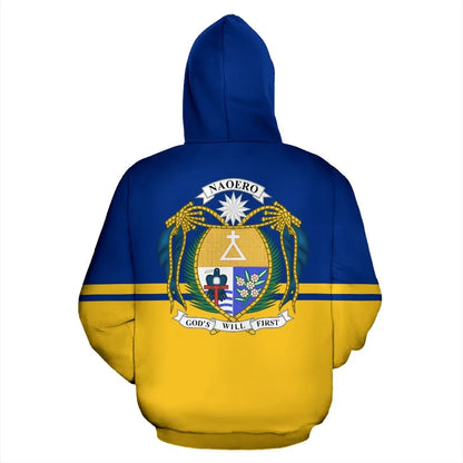 Nauru Hoodie - Nauru Flag Coat Of Arms God's Will First